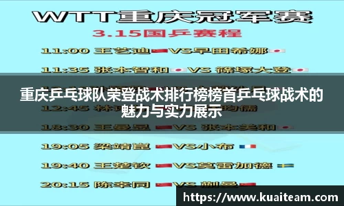 重庆乒乓球队荣登战术排行榜榜首乒乓球战术的魅力与实力展示